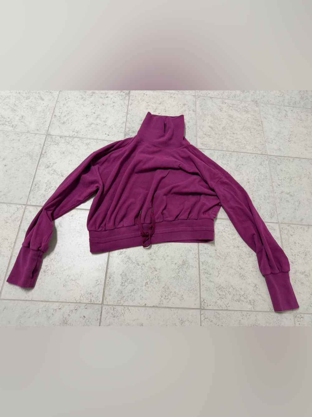 Sweaty Betty purple Funnel Neck Pullover made in Italy